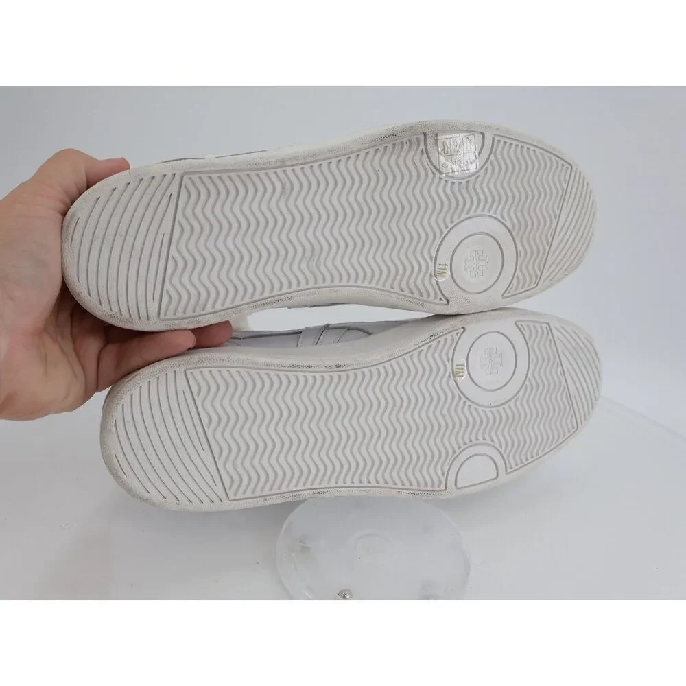 Tory Burch Hank Court Sneakers Womens 11M White Leather Lace Up Shoes